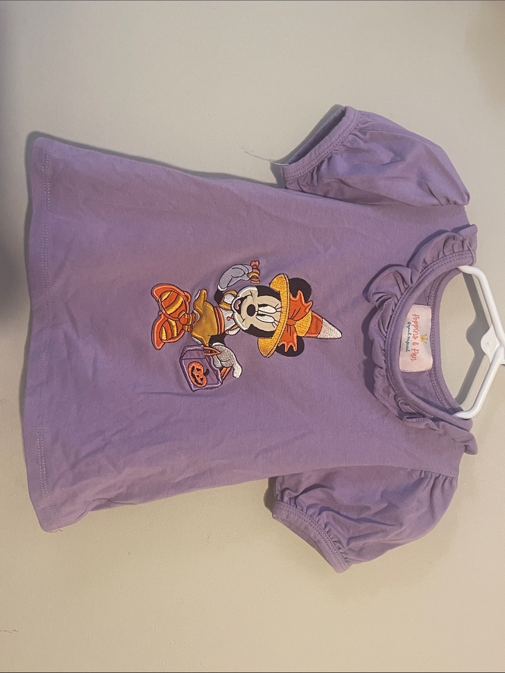 Disney Purple Minnie Mouse Halloween Tee 6-12 month girls ruffle